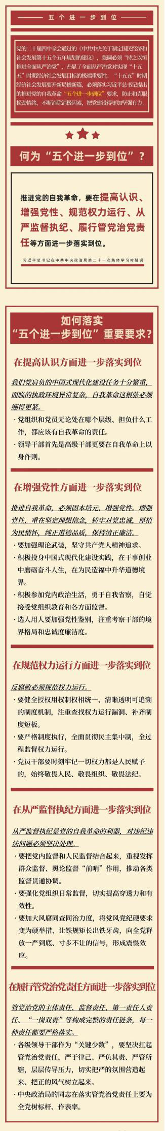 何为“五个进一步到位”？